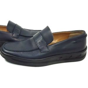 Bally FERDO Navy Blue Leather Sports Loafers 6 E